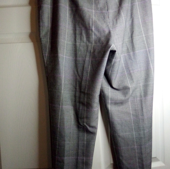 VINTAGE NINE WEST WOMEN'S HOUNDSOOTH PLAID DRESS SLACKS S 12 GREY WITH PURPLE &… - Picture 4 of 6